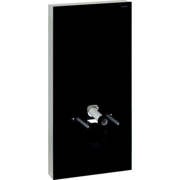 Сантехнический модуль Geberit Monolith Plus для подвесного унитаза, 101 см, передняя обшивка из стекла: стекло, черный, алюминий