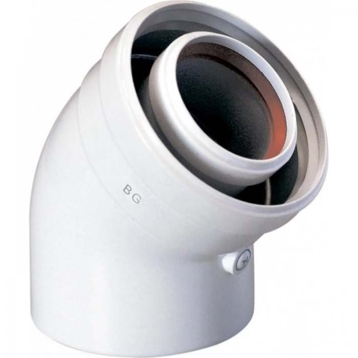 Коаксиальный отвод 45°, диам. 60/100 мм, MAIN и ECO3 Compact
