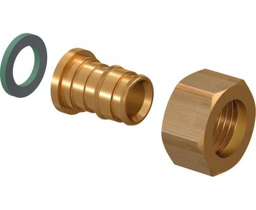 Usystems штуцер с накидной гайкой латунный для труб PE-Xa 16-G1/2"НГ, тип 1 '100Ф