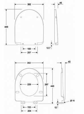 Kolo Nova Pro WC seat, fastening from above: Белый / Глянцевый