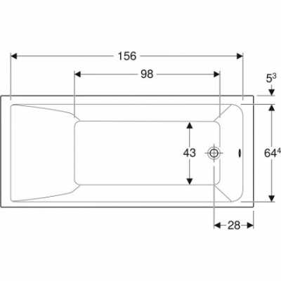 Прямоугольная ванна Geberit Renova Plan: L=170см, B=75см