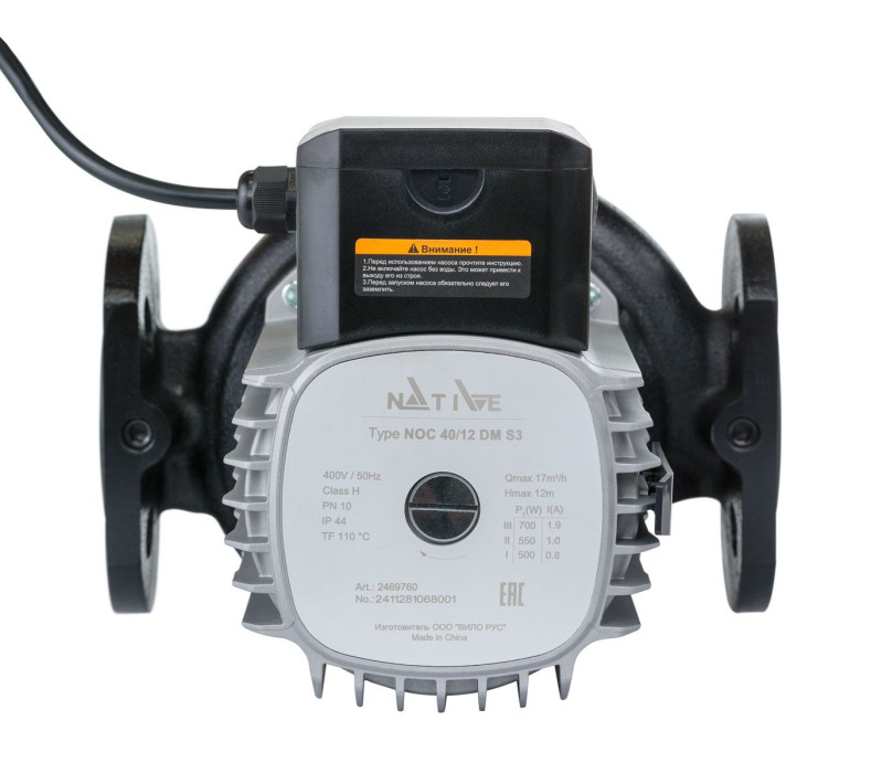 Циркуляционный насос с мокрым ротором NOC 30/12 EM S, 1x230 В, 50 Гц, 0,5 кВт, трубное соед резьб: G 2 PN10, Native