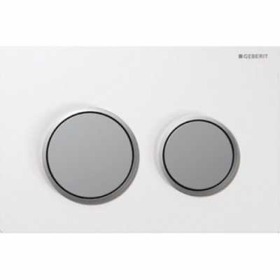 Смывная клавиша Geberit Omega20, двойной смыв: белая, матовый хром