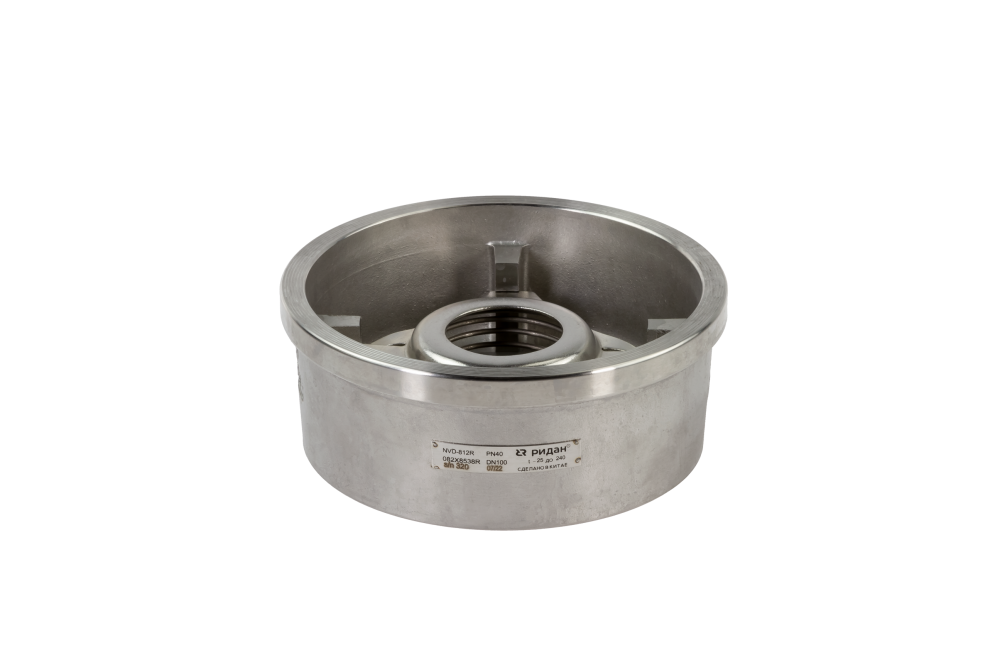 Обратный клапан пружинный NVD-812R DN 200 PN 40, Т = - 25-240°С, межфланцевый, корпус-нержавеющая сталь, затвор-нержавеющая сталь, Ридан