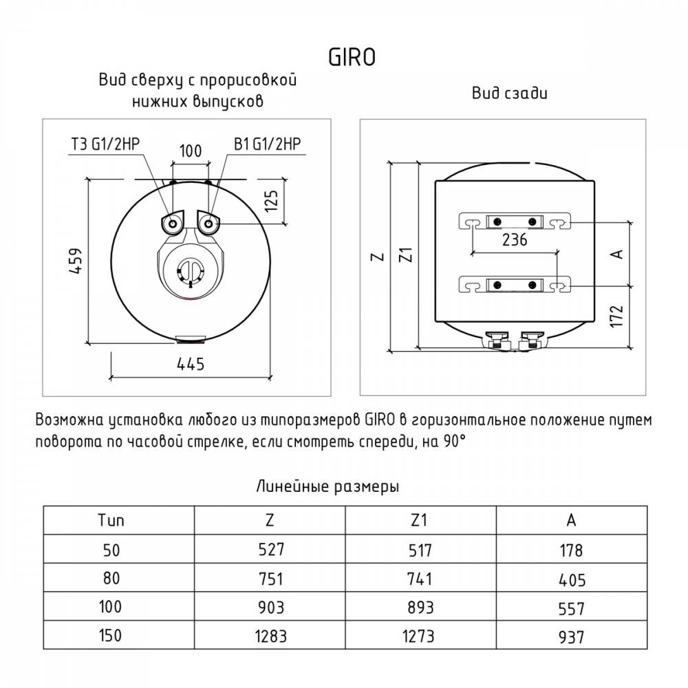 Водонагреватель накопительный THERMEX GIRO 100