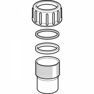 Geberit переходник из ПВХ с гайкой из ПНД, d 56 x 50 мм