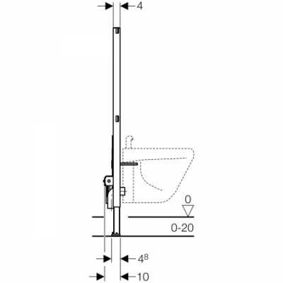 Инсталляция Duofix для биде, 112 см, универсальная: 50x10см, Geberit