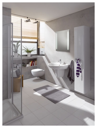 Подвесной унитаз вертикальный смыв Geberit Renova Comfort, увеличенной высоты, закрытая форма, Rimfree: T=53см, Белый