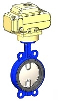 Затвор дисковый VPI4449-N04EP DN 300 PN16, поворотный межфланцевый, с электрическим приводом Nutork, 3Ф-400V, корпус ковкий чугун, диск нержавеющая сталь, манжета EPDM, Tecofi