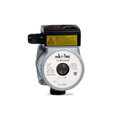 Насос циркуляционный с мокрым ротором NOZ 25/12 EM, 1х230 В, 50 Гц, 300 Вт, вход/выход Rp 1 1/2" PN 10, корпус-чугун, колесо-синтетический материал, Native