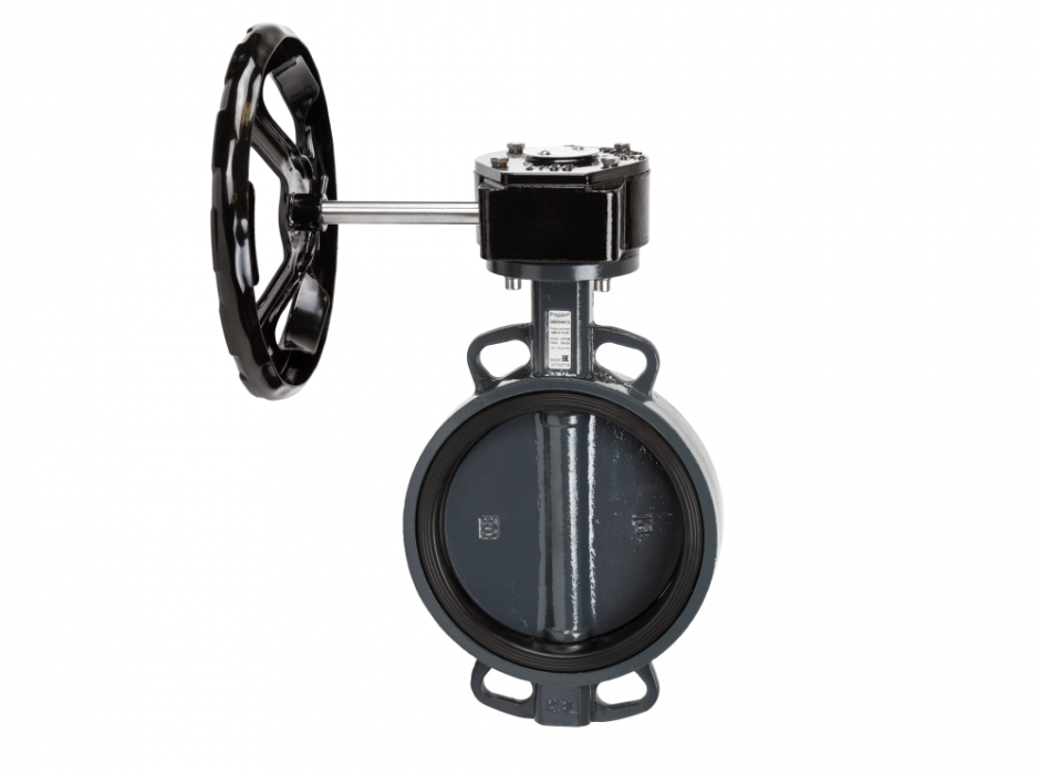 Затвор дисковой с редуктором ЗДМ DN 125 PN 16, Т= - 15°C до 120 °С, межфланцевый, EPDM, корпус-чугун, диск-сталь, Ридан