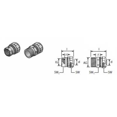 UPONOR FIT ЗАЖИМНОЙ АДАПТЕР С ВНУТРЕННЕЙ РЕЗЬБОЙ 25X2,3-RP3/4"ВР '10C