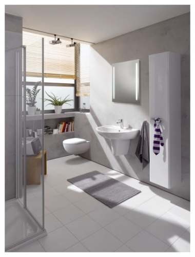 Подвесной унитаз вертикальный смыв Geberit Renova Comfort, увеличенной высоты, закрытая форма, Rimfree: T=53см, Белый