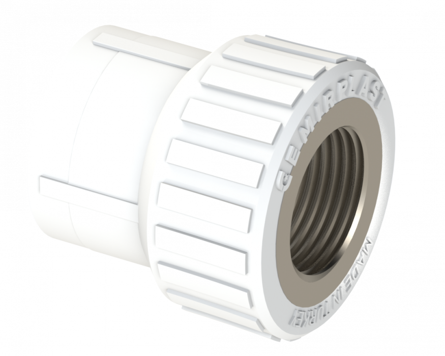 Комбинированная муфта PP ВР Dу 25X3/4'' - белый, никелированный, SPL-EmirPlast
