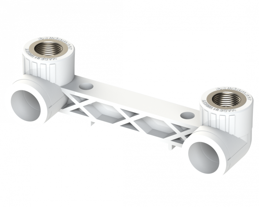 Комплект смесителя усиленный PP ВР Dу 20X1/2'' - белый, никелированный, SPL-EmirPlast