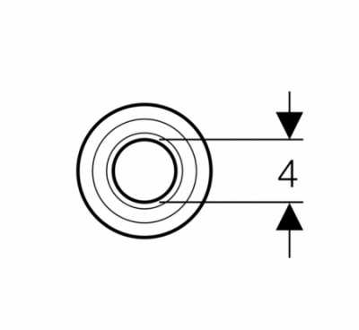 Стенная розетка, глубокая: d=40мм, D=8.5см, H=3.7см, Глянц. хром, Geberit