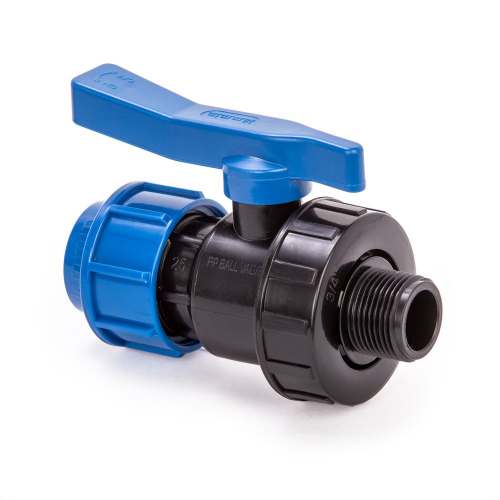 Кран компрессионный для ПНД труб НР 20 x 1/2" (Lammin) 180/15