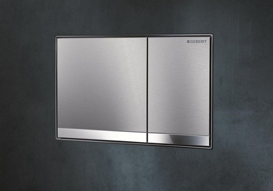 Смывная клавиша Geberit Sigma60, двойной смыв, декоративный комплект: хромированные, полированные, с легкоочищаемой поверхностью, глянцевый хром