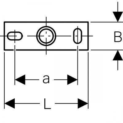 Опорная площадка прямоугольная, с двумя отверстиями, с соединительной муфтой G: G=3/4дюйм, Geberit