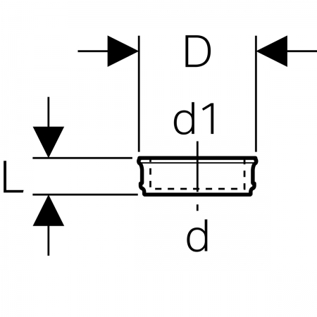 Geberit соединительный патрубок для подвесного унитаза, d 90 x 90 мм
