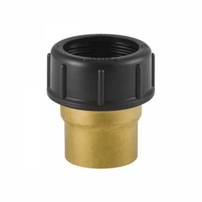 Geberit переходник из латуни под пайку с гайкой из ПНД, d 56 x 54 мм