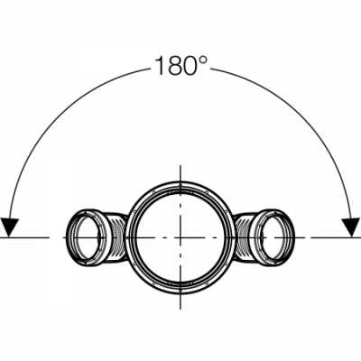 Крестовина Geberit Silent-PP 45°: d=110мм, d1=50мм, d2=50мм