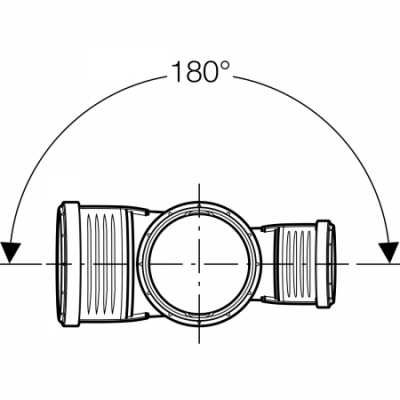 Крестовина со смещенным впуском Geberit Silent-PP 87,5°: d=110мм, d1=110мм, d2=110мм