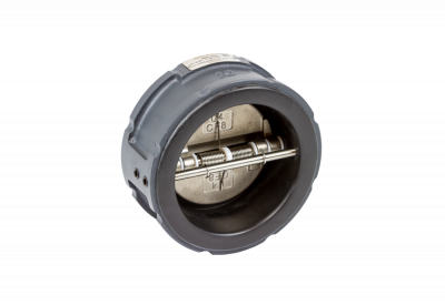 Обратный затвор двустворчатый ЗОД DN 125 PN 16, Т = - 20-120°С, межфланцевый, корпус-чугун, пластина-нержавеющая сталь, Ридан