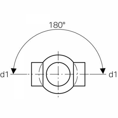 Крестовина шаровая PE 88,5°, соединения 180° смещенные: d=63мм, d1=63мм, Geberit