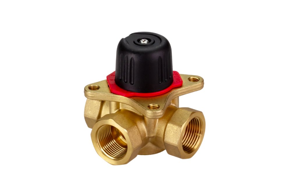 Клапан регулирующий поворотный Ридан HRB-3R PN10 DN15 KVS0.63 Tmax 110°C Rp1/2 CW617N 3х-ходовой