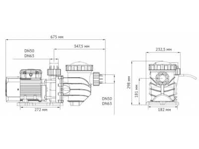 Насос для бассейна JET POOL SPP 2400T, 3x380-415V/50Hz, 2,4кВт, входной/выходной Dn50/63 мм, корпус-полипропилен, колесо-PPO-GF20, UNIPUMP