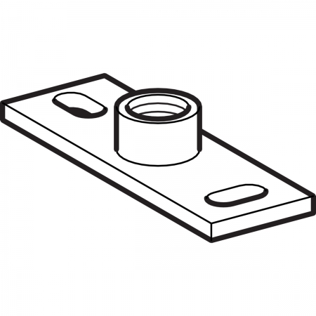 Опорная площадка прямоугольная, с двумя отверстиями, с соединительной муфтой G: G=3/4дюйм, Geberit