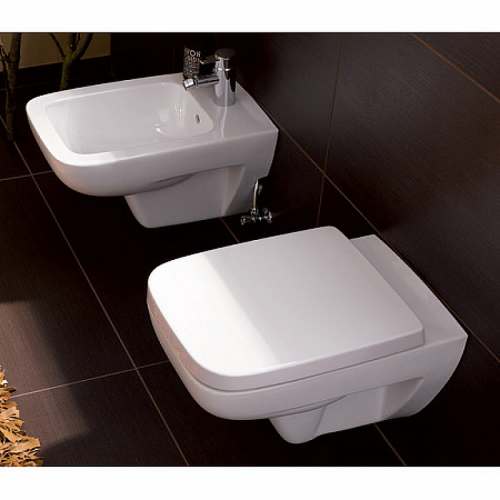 Подвесной унитаз вертикальный смыв Geberit Renova Compact Square, с укороченным вылетом: T=48.5см, Белый