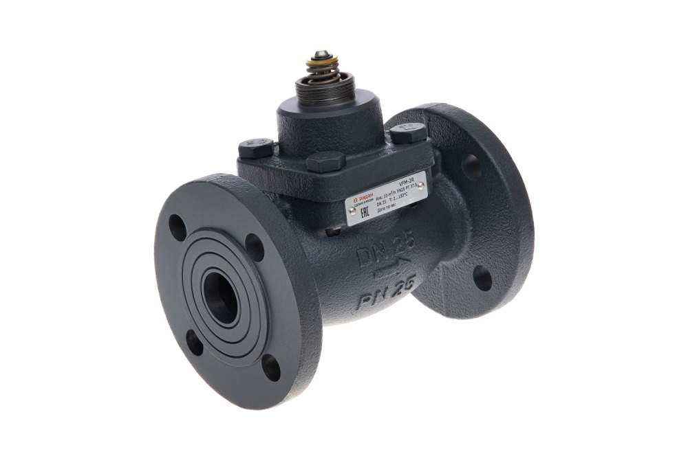 Двухходовой регулирующий клапан VFM-2R DN 15 PN 25, Kvs 0,25 м³/ч, фланцевый, корпус-чугун, Ридан
