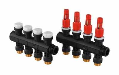 UPONOR VARIO PLUS КОЛЛЕКТОР С РАСХОДОМЕРАМИ ПЛАСТИКОВЫЙ, ВЫХОДЫ 1X 3/4 ЕВРОКОНУС '1И