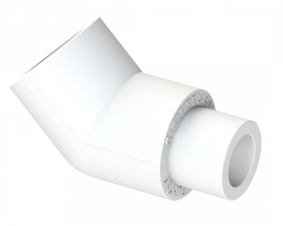 Угольник PP 45° ВН Dу 25 - белый, SPL-EmirPlast