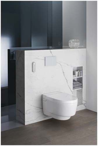 Подвесной унитаз-биде AquaClean Mera Comfort: Керамический унитаз: белый / KeraTect, Декоративная панель: белый, Geberit