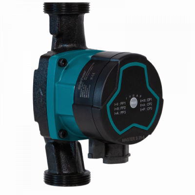 Энергоэффективный циркуляционный насос MASTER S 15-6S, 1x230 В, 50 Гц, 5-39 Вт, вход/выход G1" PN10, L=130 мм, корпус-чугун, колесо-композит, Shinhoo