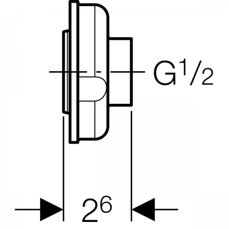 Переход для подвода воды к писсуару Rp 1/2", Geberit