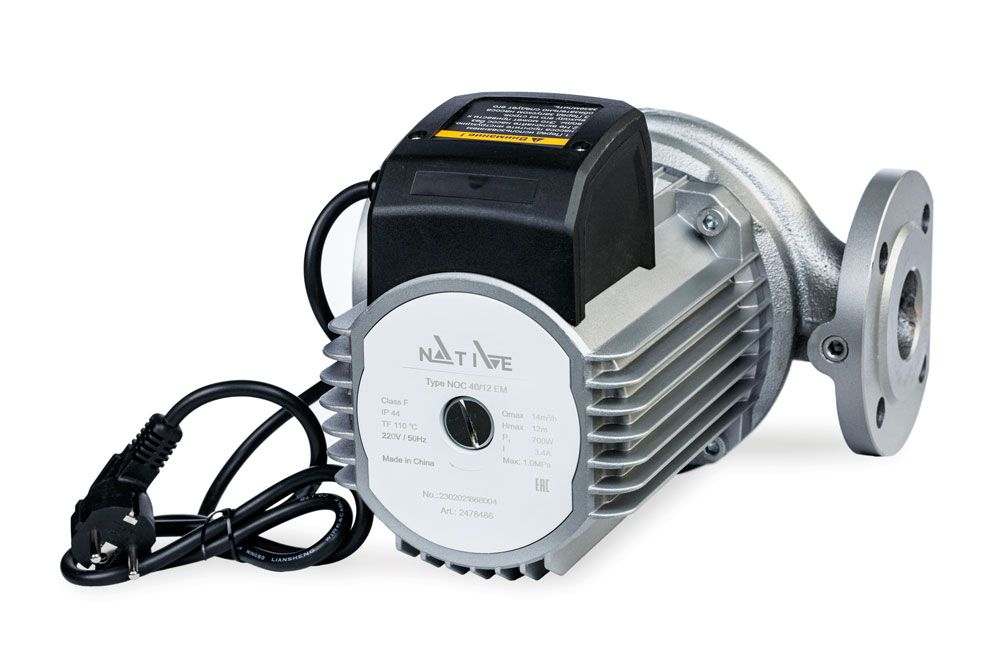 Насос циркуляционный с мокрым ротором NOC 40/18 DM, 3х380 В, 50 Гц, 1300 Вт, вход/выход DN 40 PN 10, корпус-чугун, колесо-PP, Native