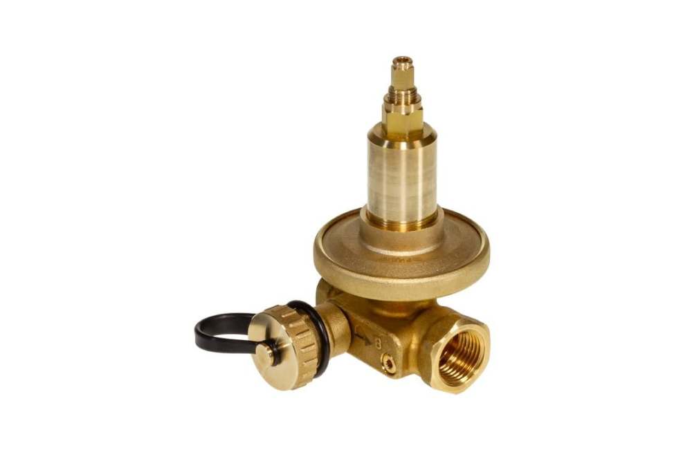 Регулятор перепада давления APT-R3 DN15 PN16, Kvs=1,6 м³/ч, Tmax 120 °С, ΔРмакс=1,5 бар, с внутренней резьбой, c изменяемой настройкой 5-25 кПа, импульсной трубкой 1,2 м, корпус-латунь, Ридан