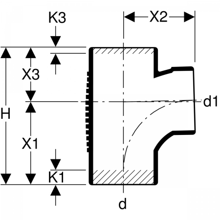 Тройник со смещенным впуском Silent-db20 88,5°: d=110мм, d1=110мм, Geberit