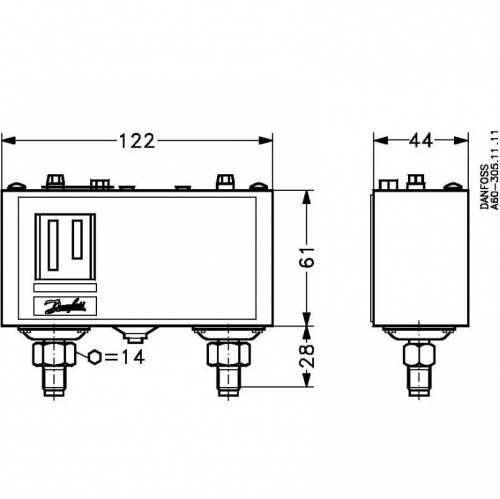Реле температуры KP TECA 3F, -30 - 15°C, заводская уставка 7°С,