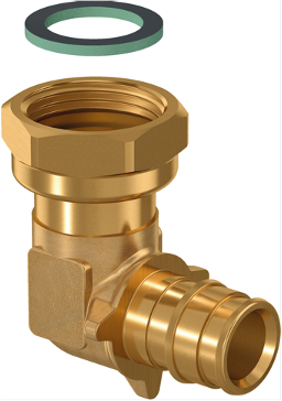 Usystems угольник с накидной гайкой латунный для труб PE-Xa 20-G1/2"НГ, тип 1 '50И