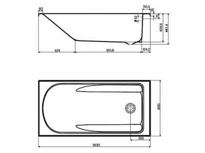 COMFORT Plus прямоугольная ванна 160 x 80 см, с ручками