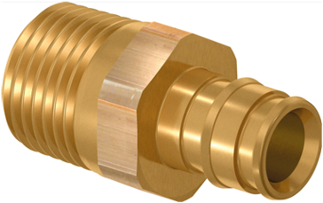 Usystems штуцер с наружной резьбой латунный для труб PE-Xa 16-R1/2"НР, тип 1 '100Ф