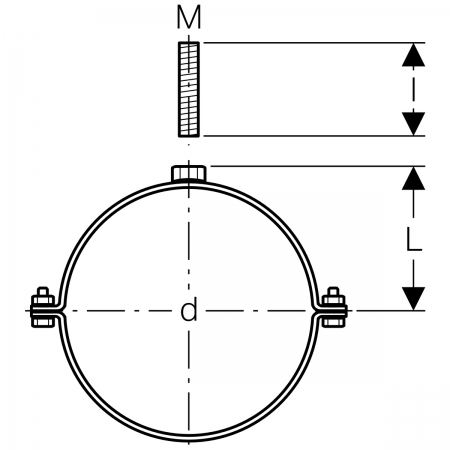 Хомут Pluvia с муфтой M16: 14.8x3см, di=250мм, DN=250, Geberit