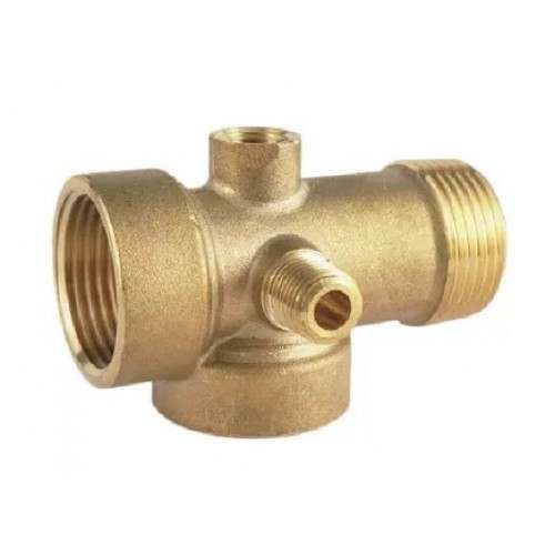 Пятивыводной штуцер (пятирник) латунный 90mm