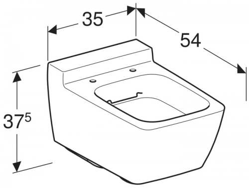 Подвесной унитаз вертикальный смыв Xeno², закрытая форма, Rimfree: T=54см, Белый / Специальное керамическое покрытие KeraTect, Geberit