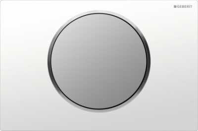 Смывная клавиша Geberit Sigma10, смыв/стоп: белая, матовый хром